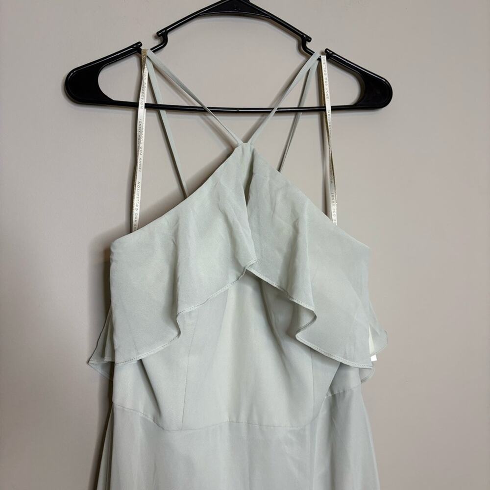 NWT Jenny Yoo Mila Morning Mist Mint Luxe Chiffon Bridesmaid Dress Size 12 - Picture 7 of 9